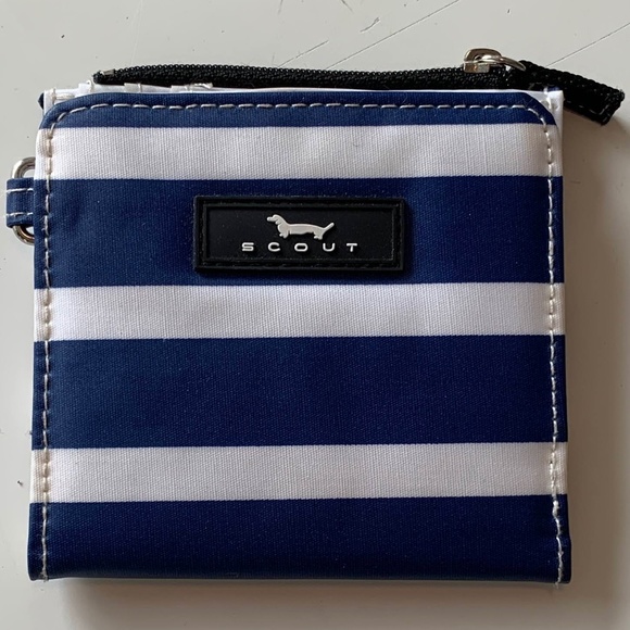 SCOUT Wallet Navy Blue and White Striped Preppy Nautical wallet, Coin pocket - Picture 2 of 6